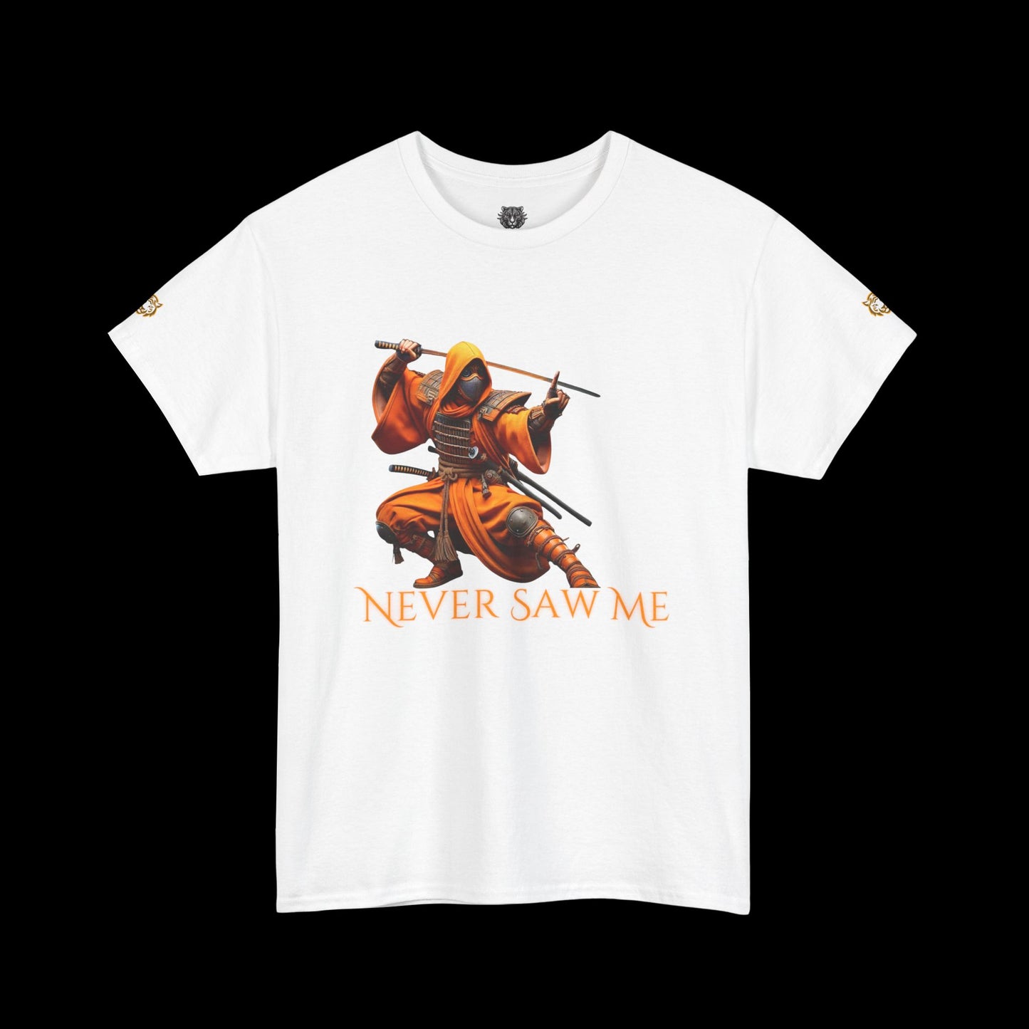 Never Saw Me - Orange Ninja Graphic Tee