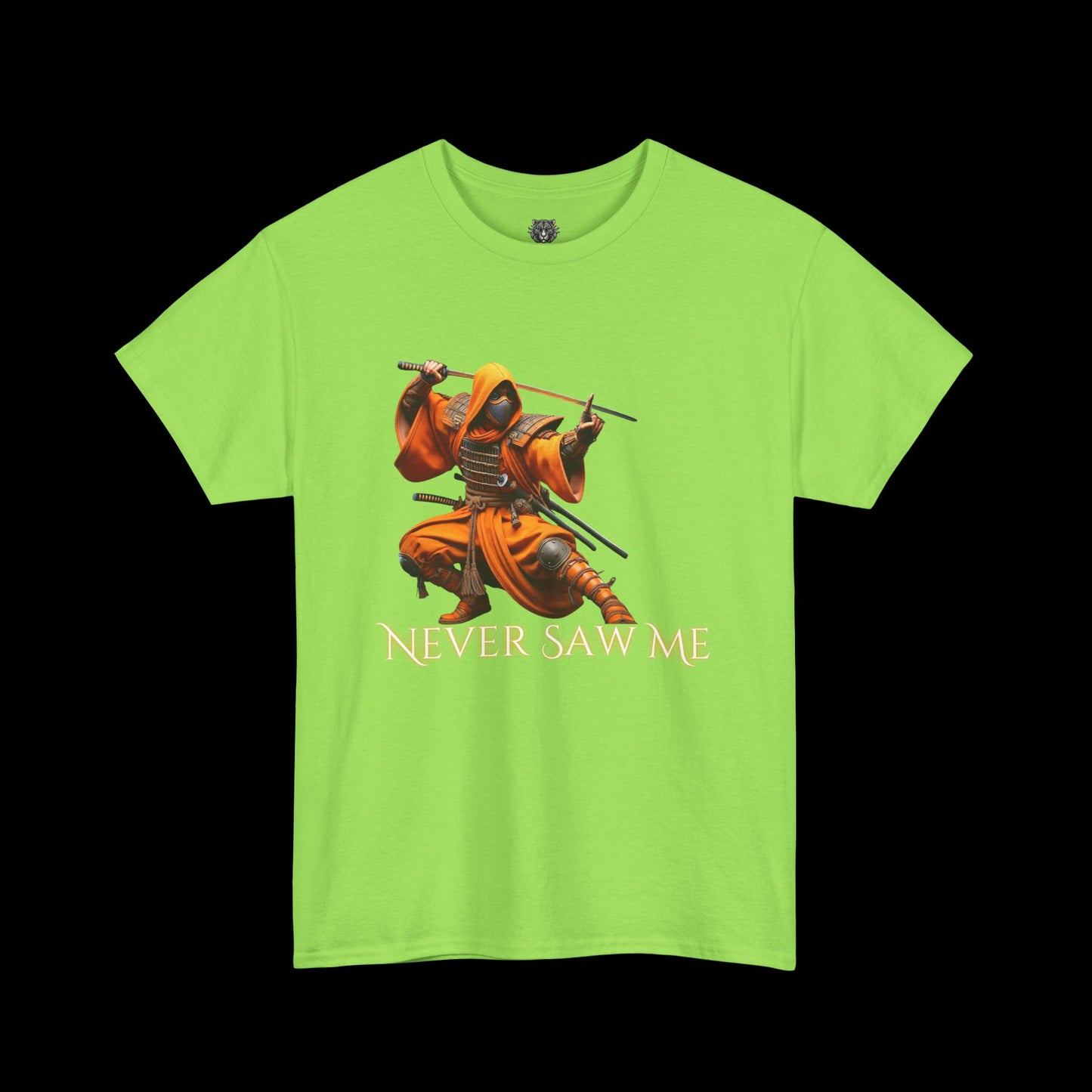 Never Saw Me - Orange Ninja Graphic Tee