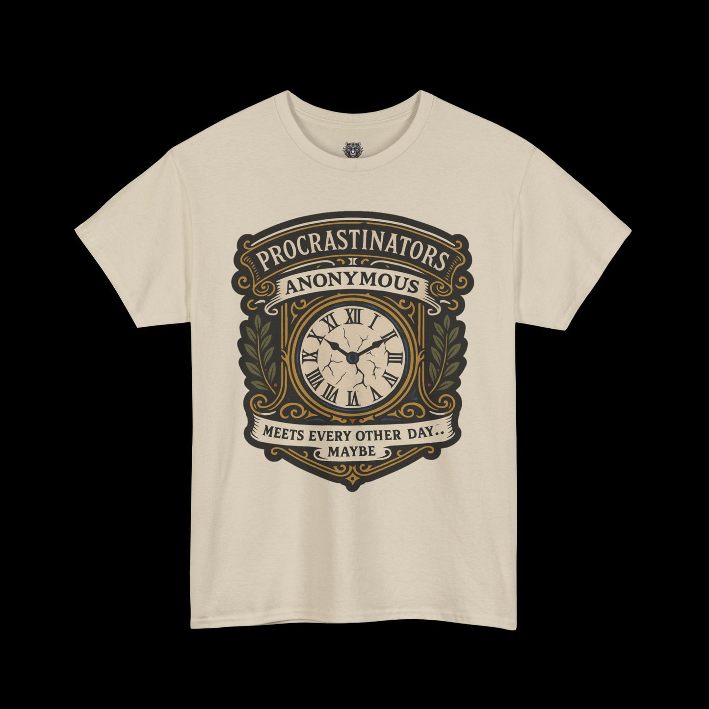 Procrastinators Anonymous Tee - Graphic Crest Shirt