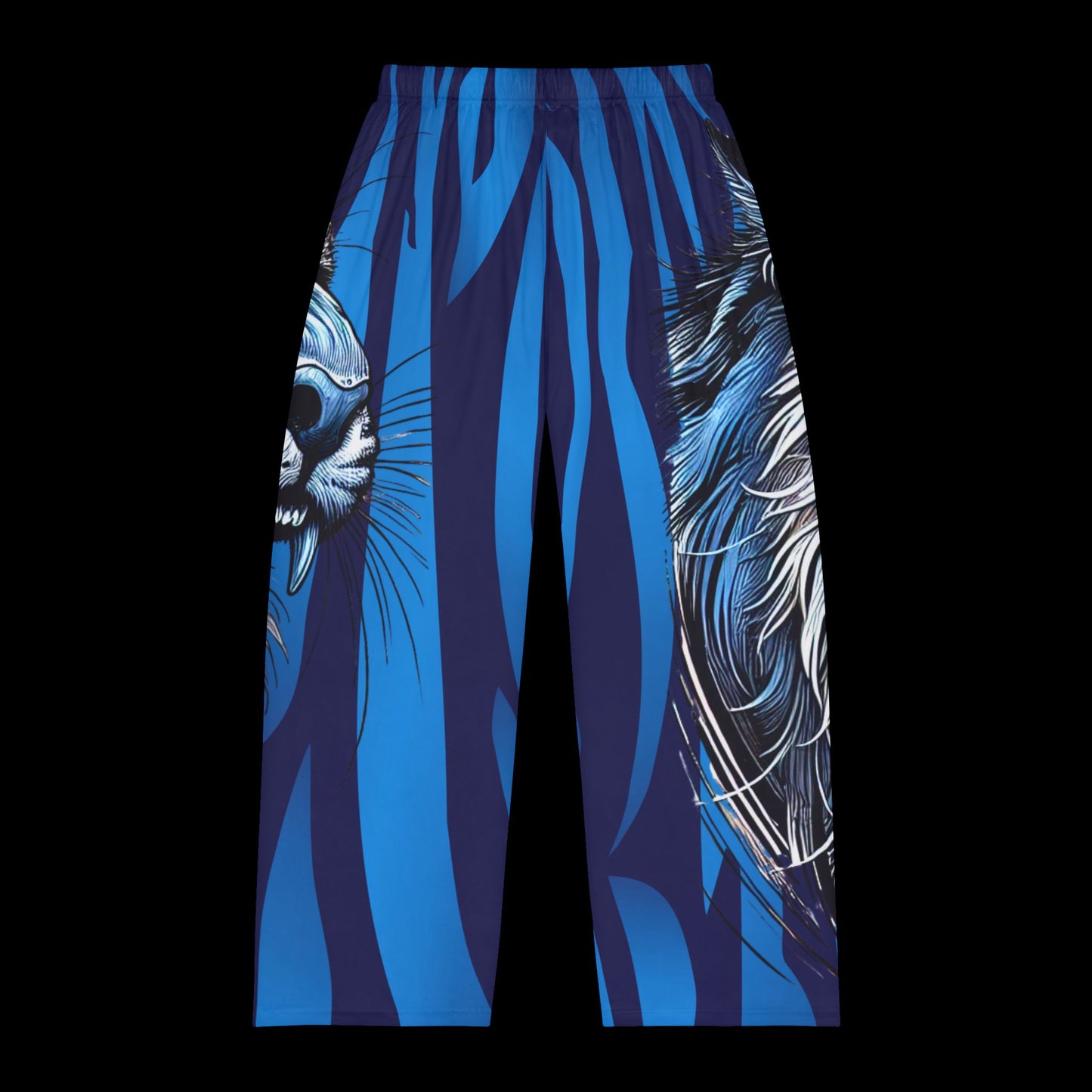 Fierce Tiger Men's Pajama Pants - Comfortable Sleepwear in Bold Blue Design