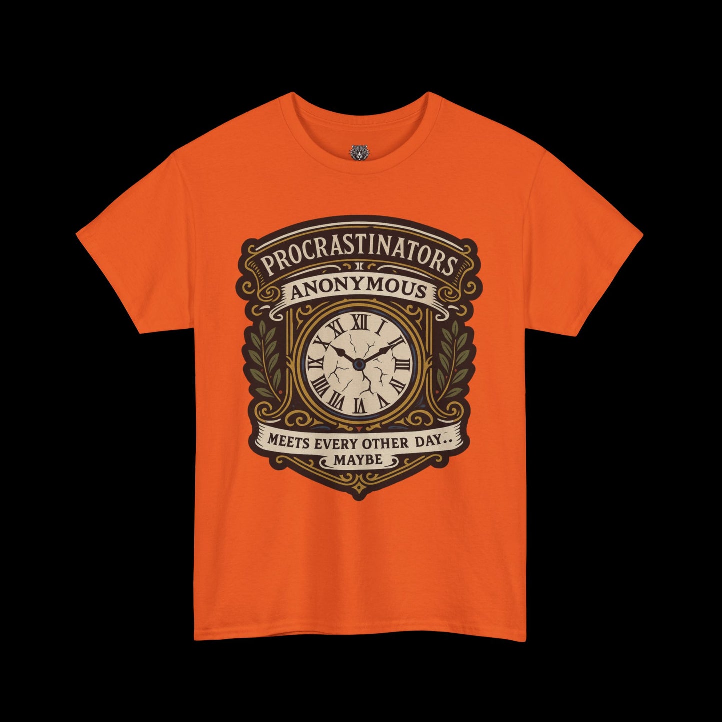 Procrastinators Anonymous Tee - Graphic Crest Shirt
