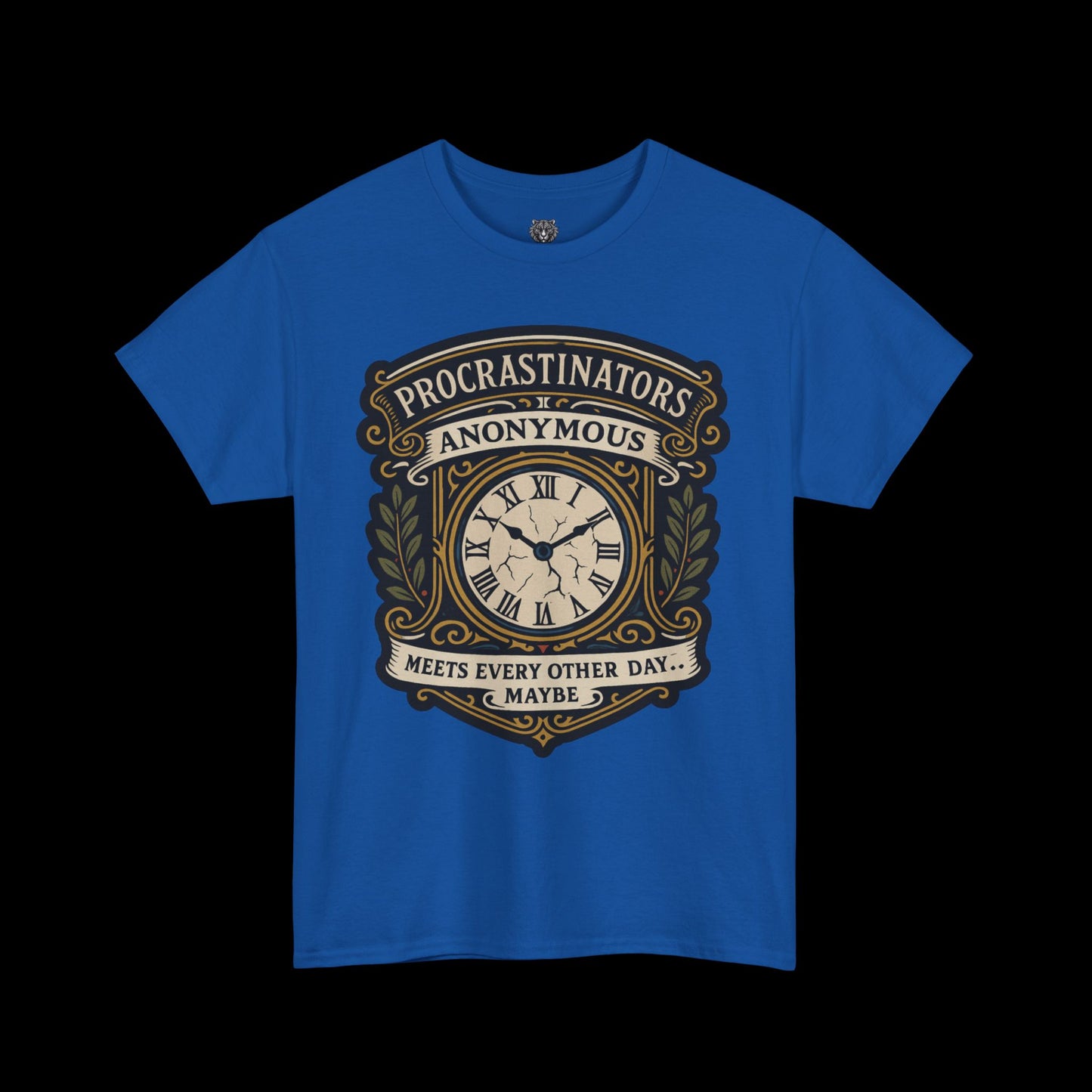Procrastinators Anonymous Tee - Graphic Crest Shirt