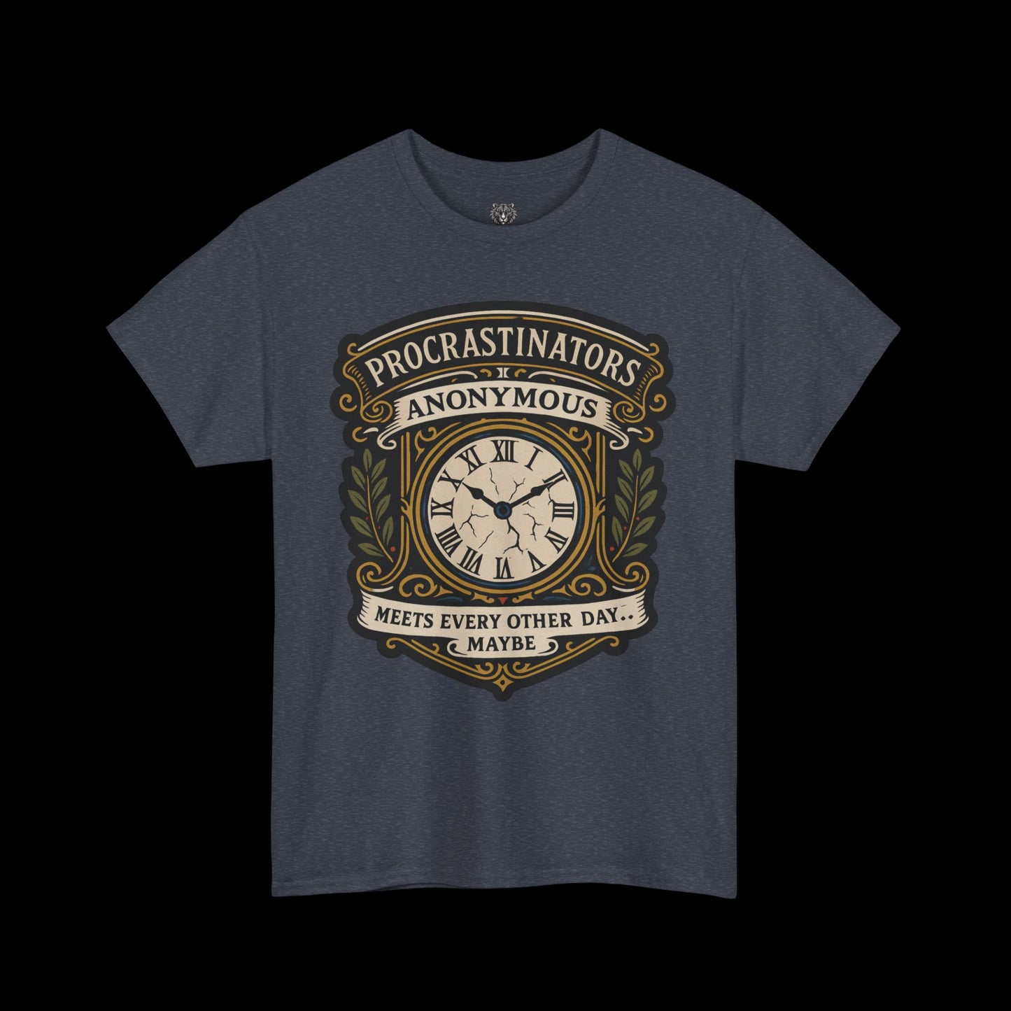 Procrastinators Anonymous Tee - Graphic Crest Shirt