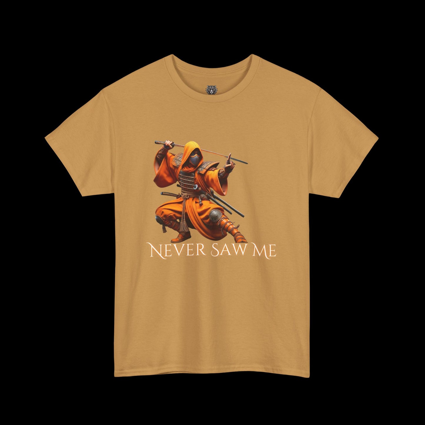 Never Saw Me - Orange Ninja Graphic Tee