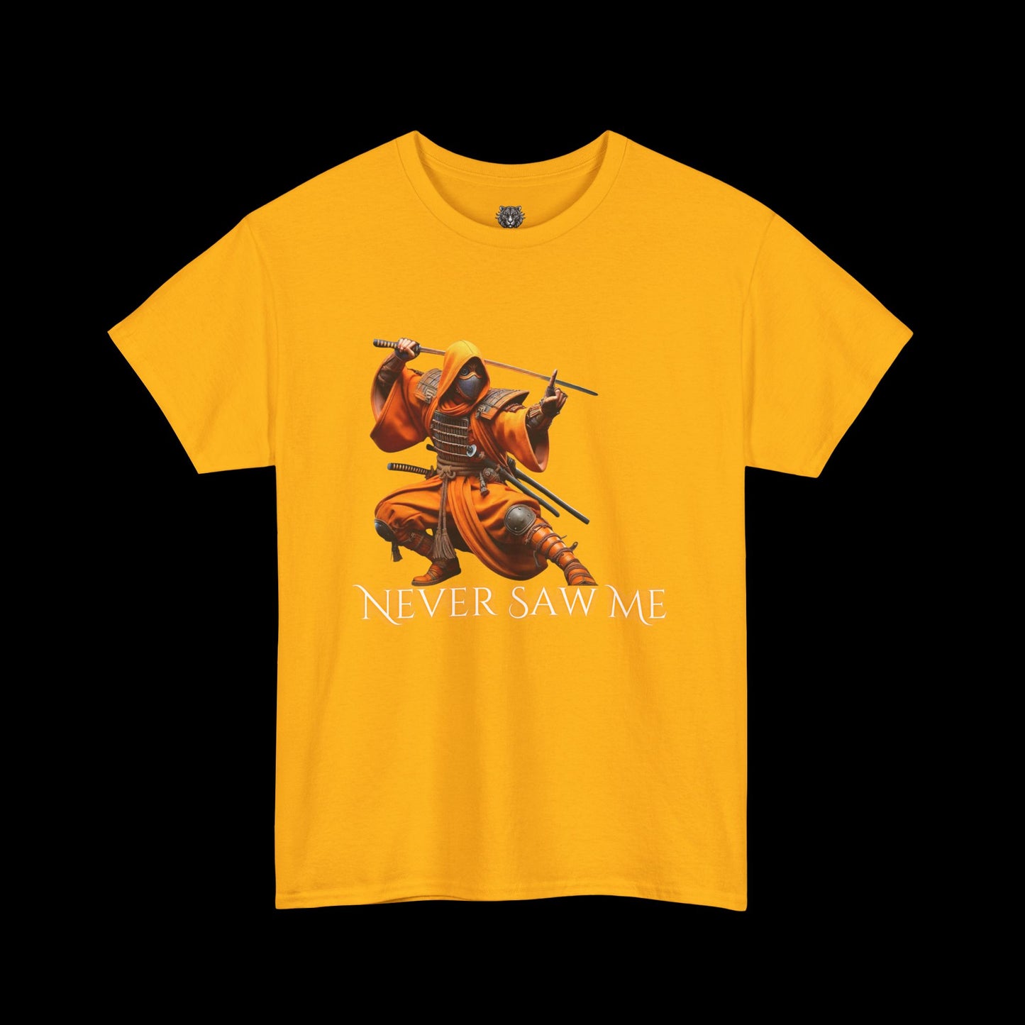 Never Saw Me - Orange Ninja Graphic Tee