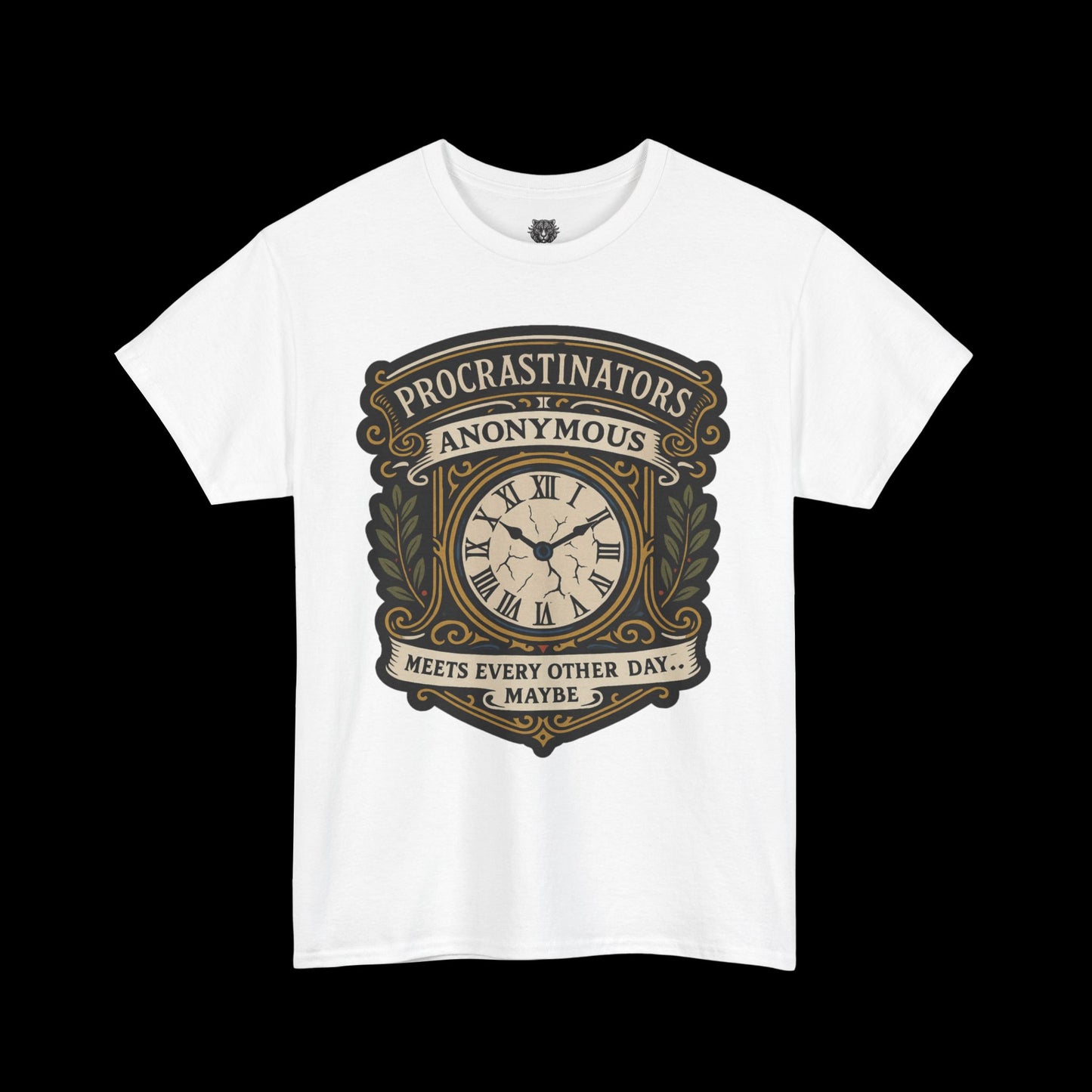 Procrastinators Anonymous Tee - Graphic Crest Shirt
