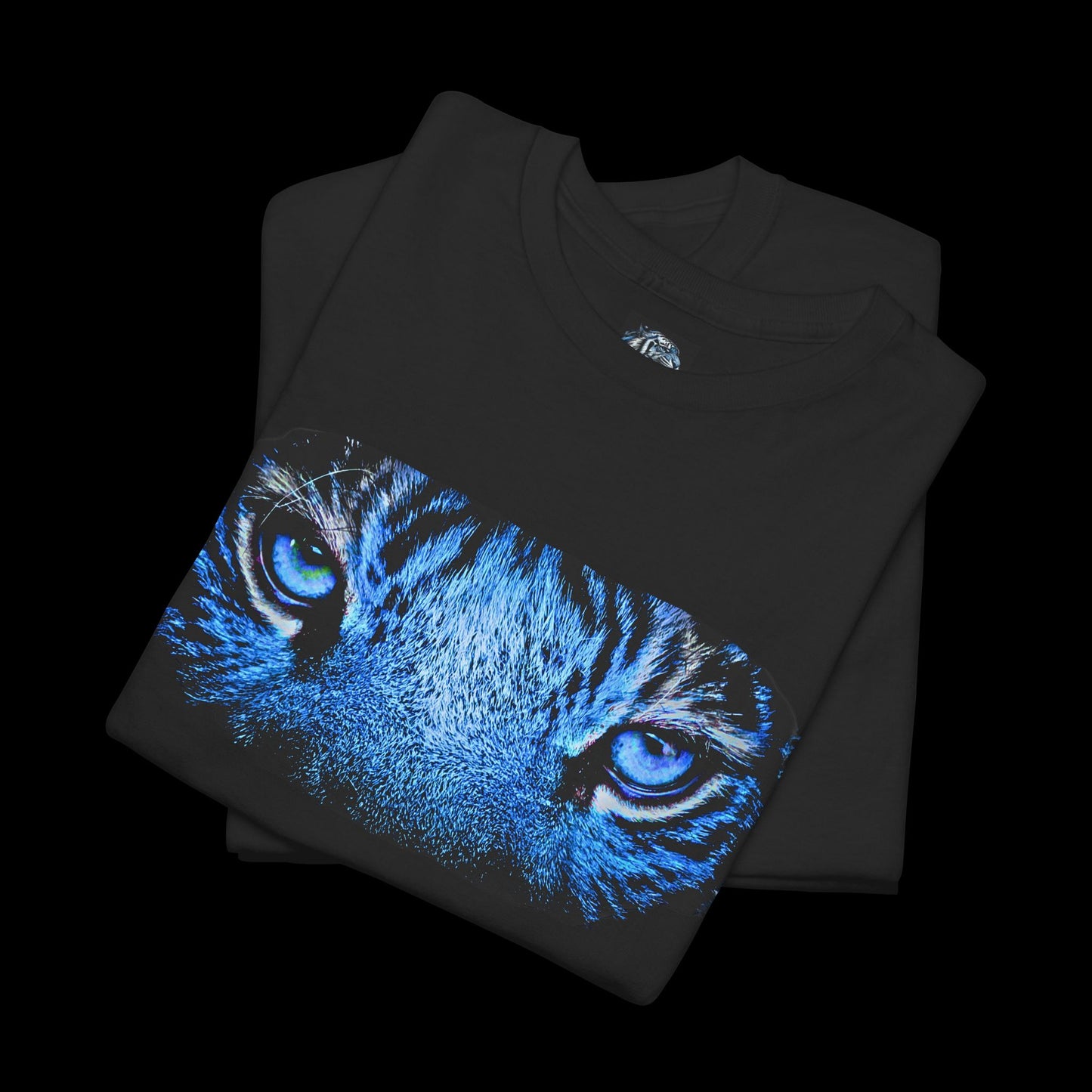 Blue Tiger Staring Eyes Tee - Don't Turn Away