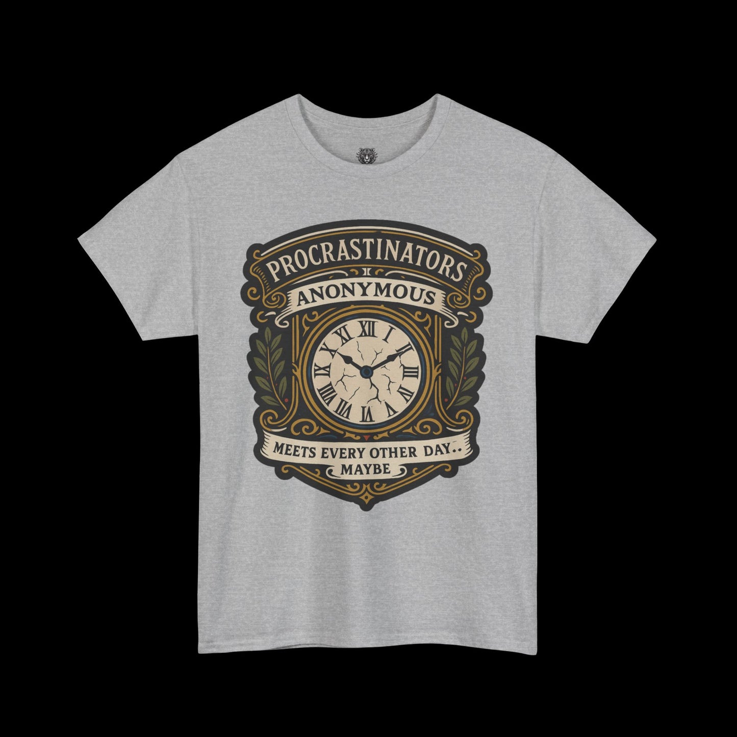 Procrastinators Anonymous Tee - Graphic Crest Shirt