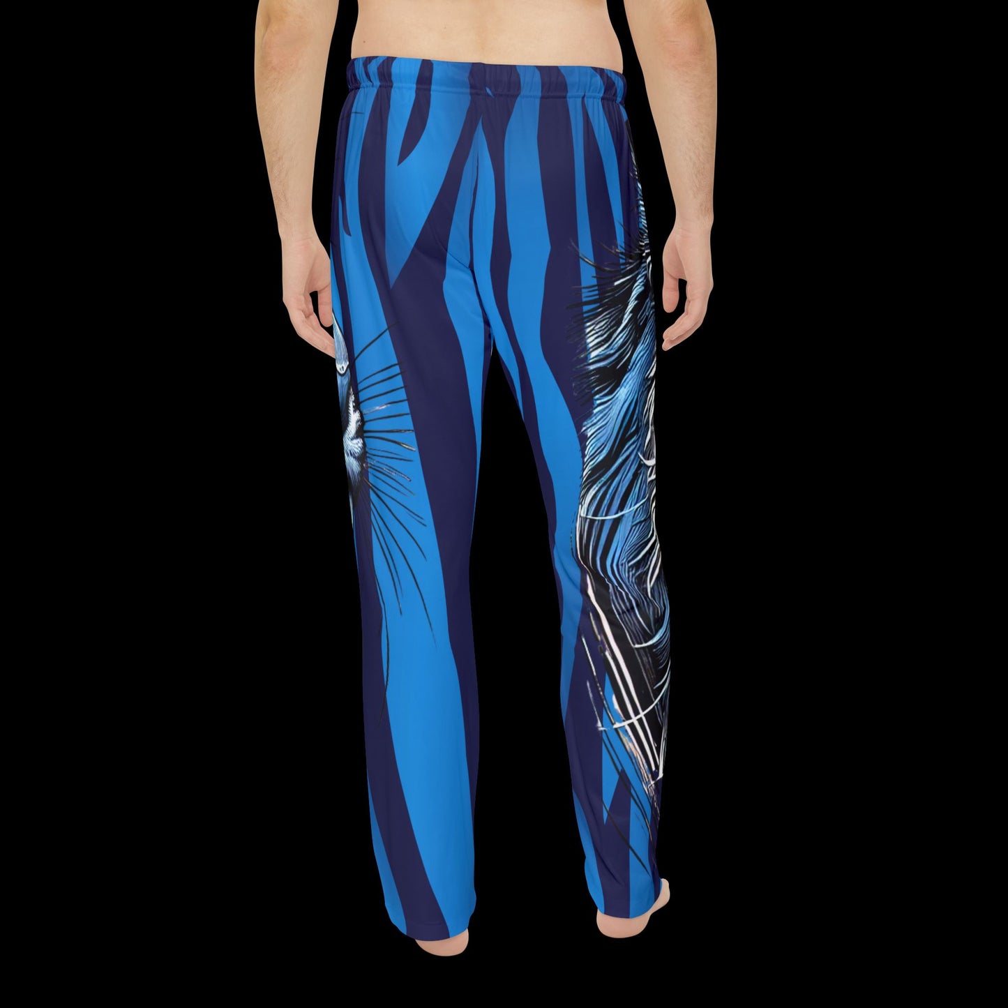 Fierce Tiger Men's Pajama Pants - Comfortable Sleepwear in Bold Blue Design