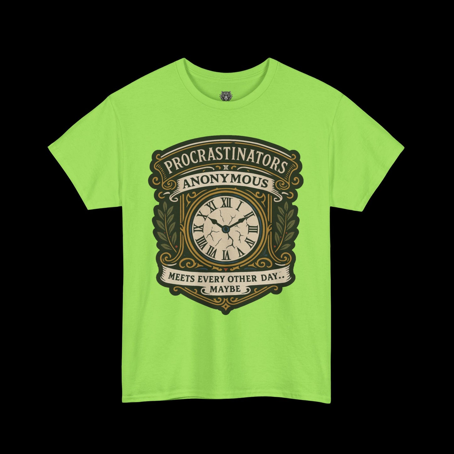 Procrastinators Anonymous Tee - Graphic Crest Shirt