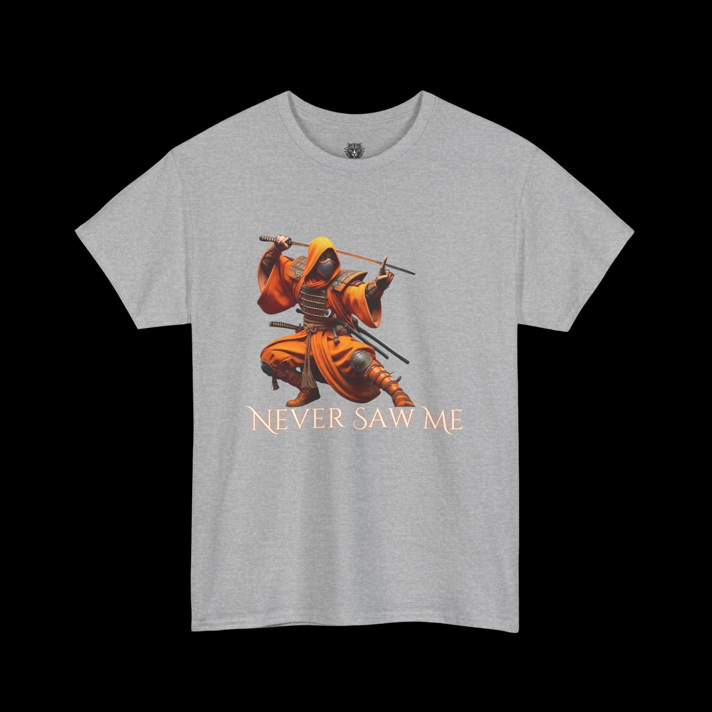 Never Saw Me - Orange Ninja Graphic Tee