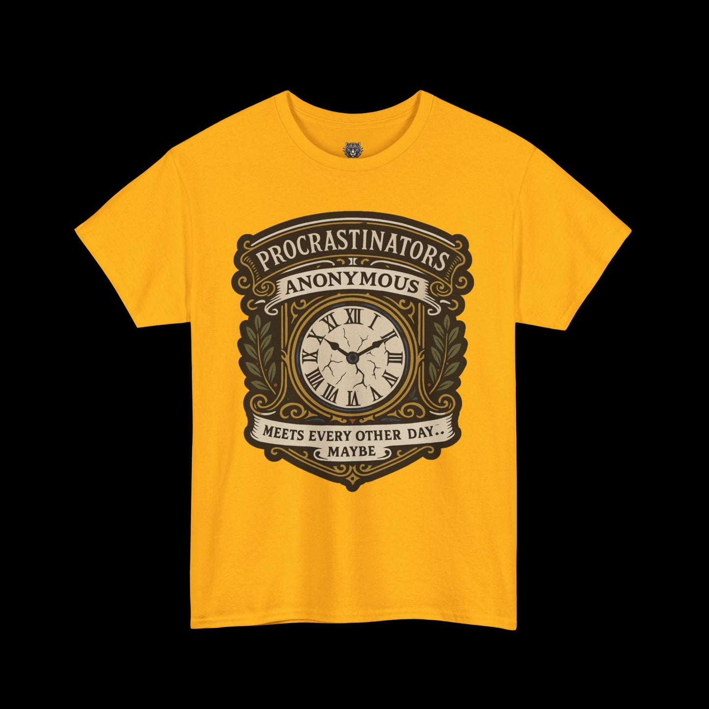 Procrastinators Anonymous Tee - Graphic Crest Shirt