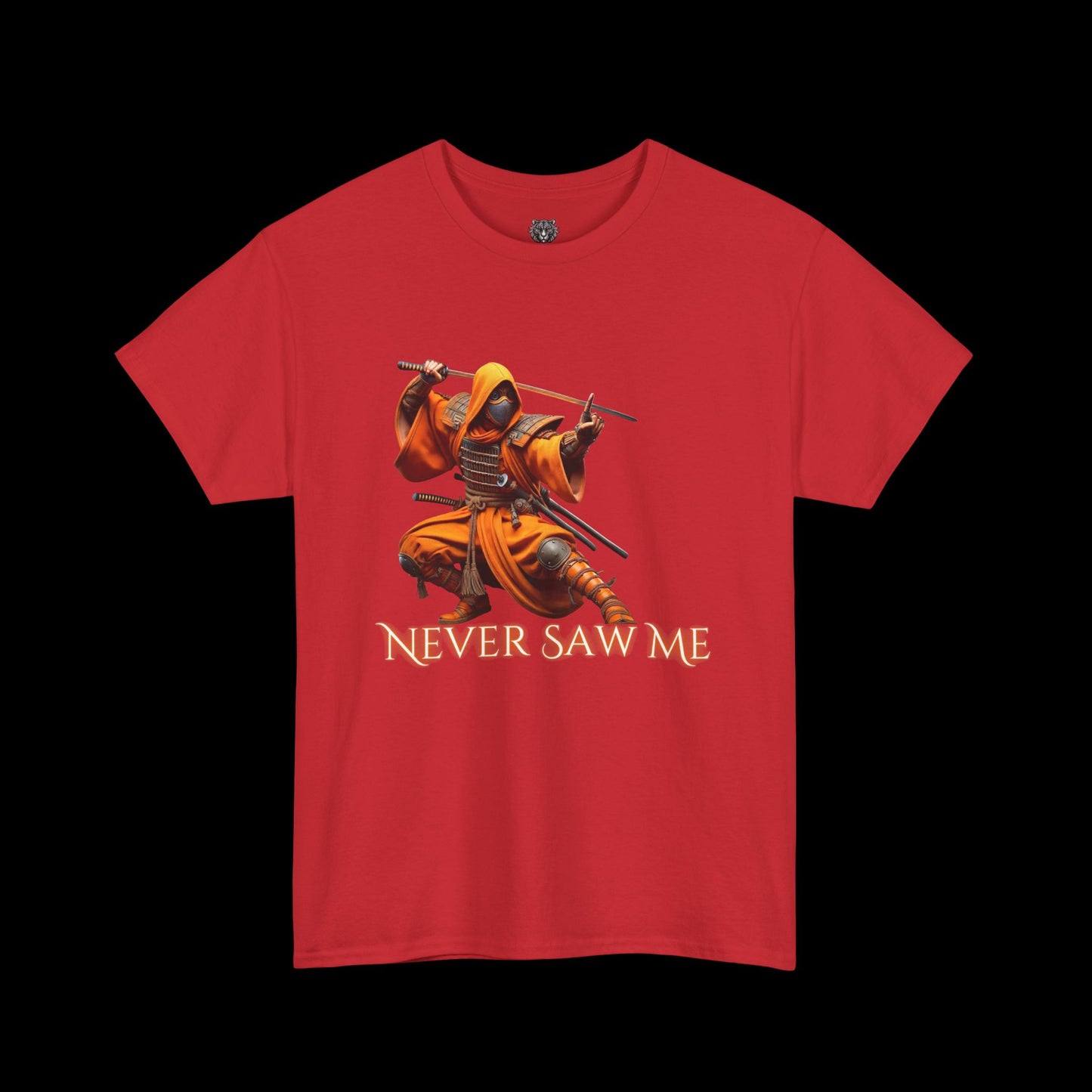 Never Saw Me - Orange Ninja Graphic Tee