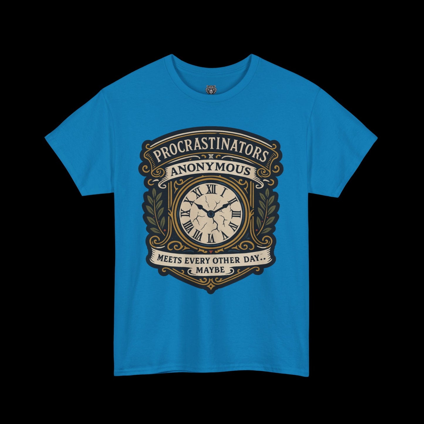 Procrastinators Anonymous Tee - Graphic Crest Shirt
