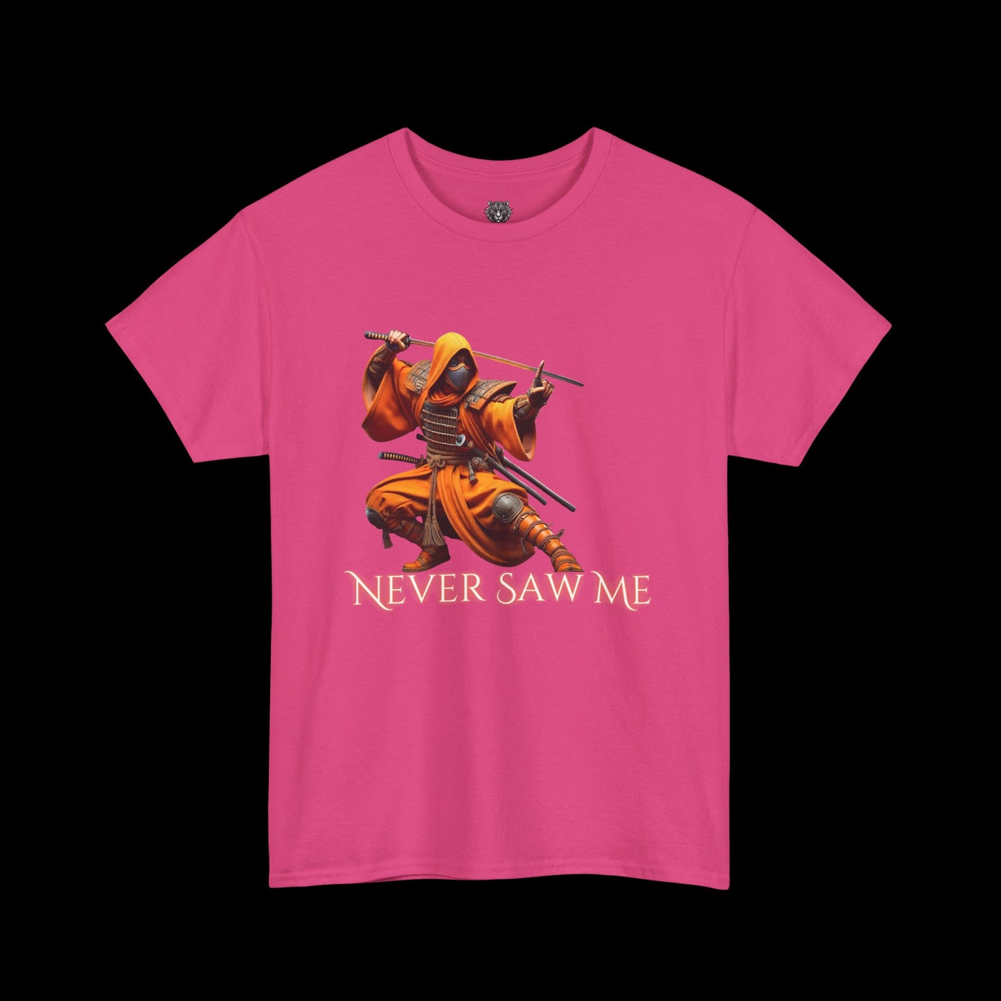 Never Saw Me - Orange Ninja Graphic Tee
