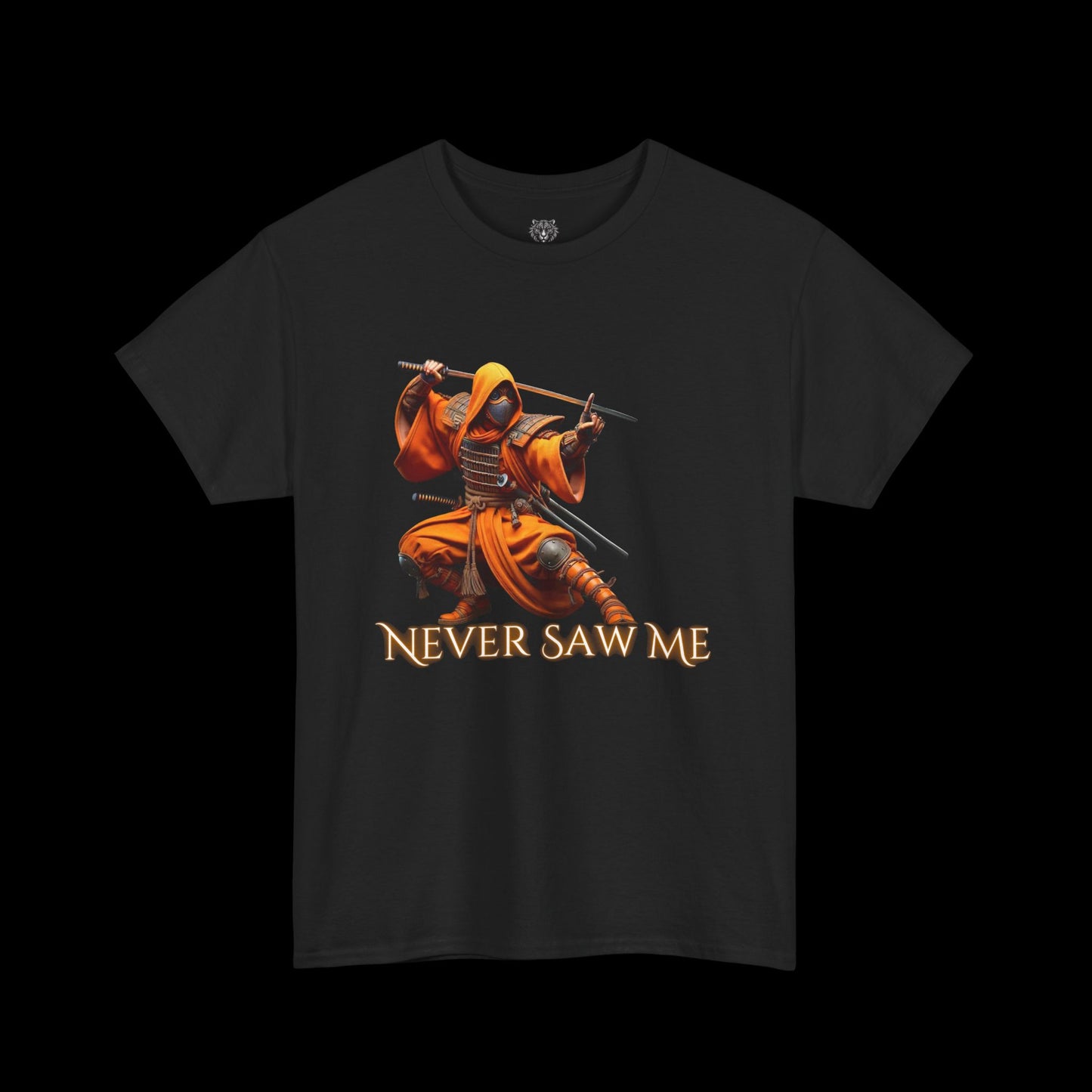 Never Saw Me - Orange Ninja Graphic Tee