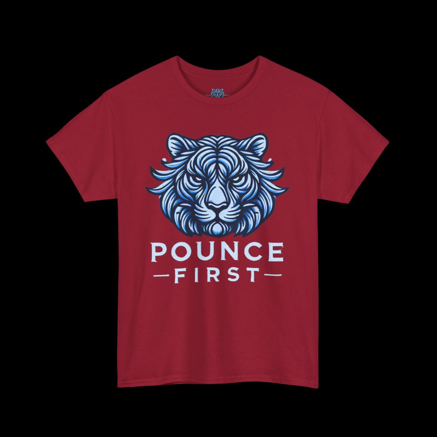 Blue Tiger Logo Tee – Bold Pounce First Tiger Graphic T-Shirt