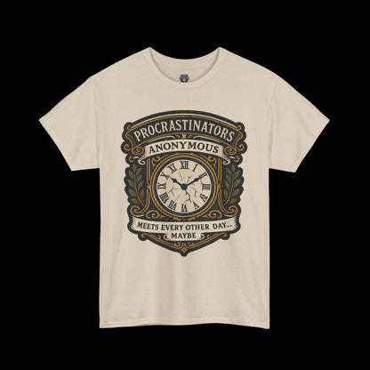 Procrastinators Anonymous Tee - Graphic Crest Shirt