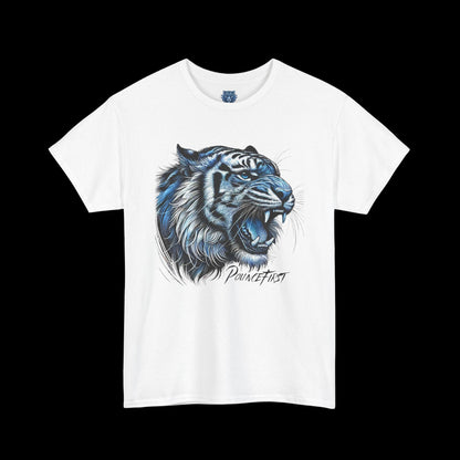 Blue Tiger Portrait - Roaring Tiger Graphic Tee