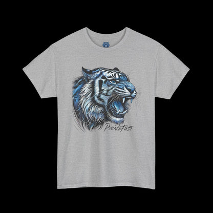 Blue Tiger Portrait - Roaring Tiger Graphic Tee