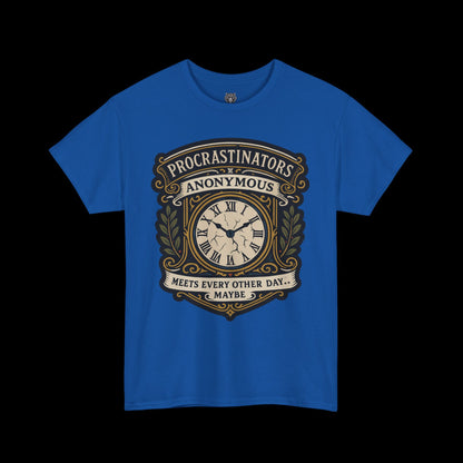 Procrastinators Anonymous Tee - Graphic Crest Shirt