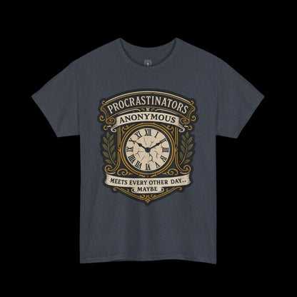 Procrastinators Anonymous Tee - Graphic Crest Shirt