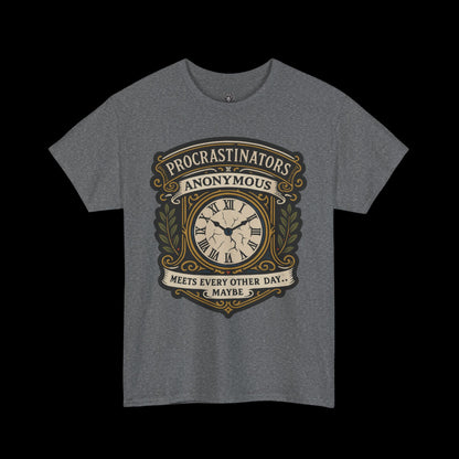 Procrastinators Anonymous Tee - Graphic Crest Shirt