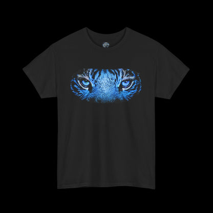 Blue Tiger Staring Eyes Tee - Don't Turn Away