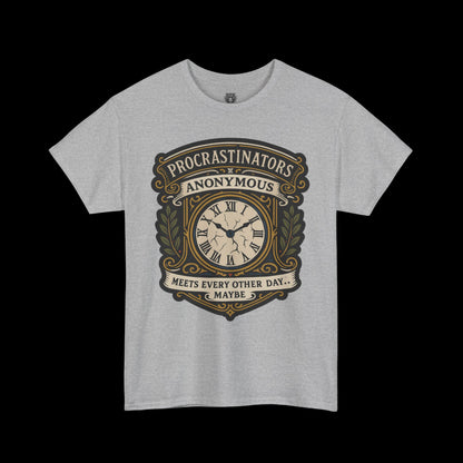 Procrastinators Anonymous Tee - Graphic Crest Shirt
