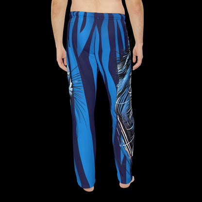 Fierce Tiger Men's Pajama Pants - Comfortable Sleepwear in Bold Blue Design