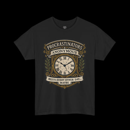 Procrastinators Anonymous Tee - Graphic Crest Shirt