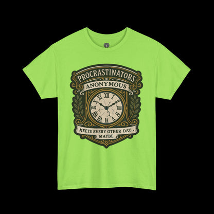Procrastinators Anonymous Tee - Graphic Crest Shirt