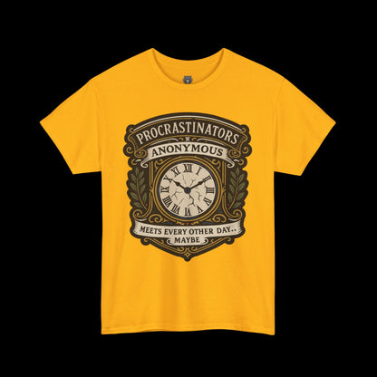 Procrastinators Anonymous Tee - Graphic Crest Shirt