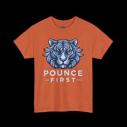 Blue Tiger Logo Tee – Bold Pounce First Tiger Graphic T-Shirt