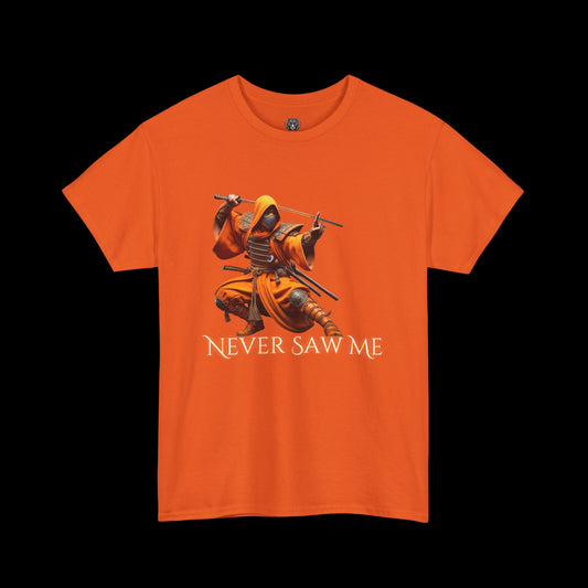 Never Saw Me - Orange Ninja Graphic Tee