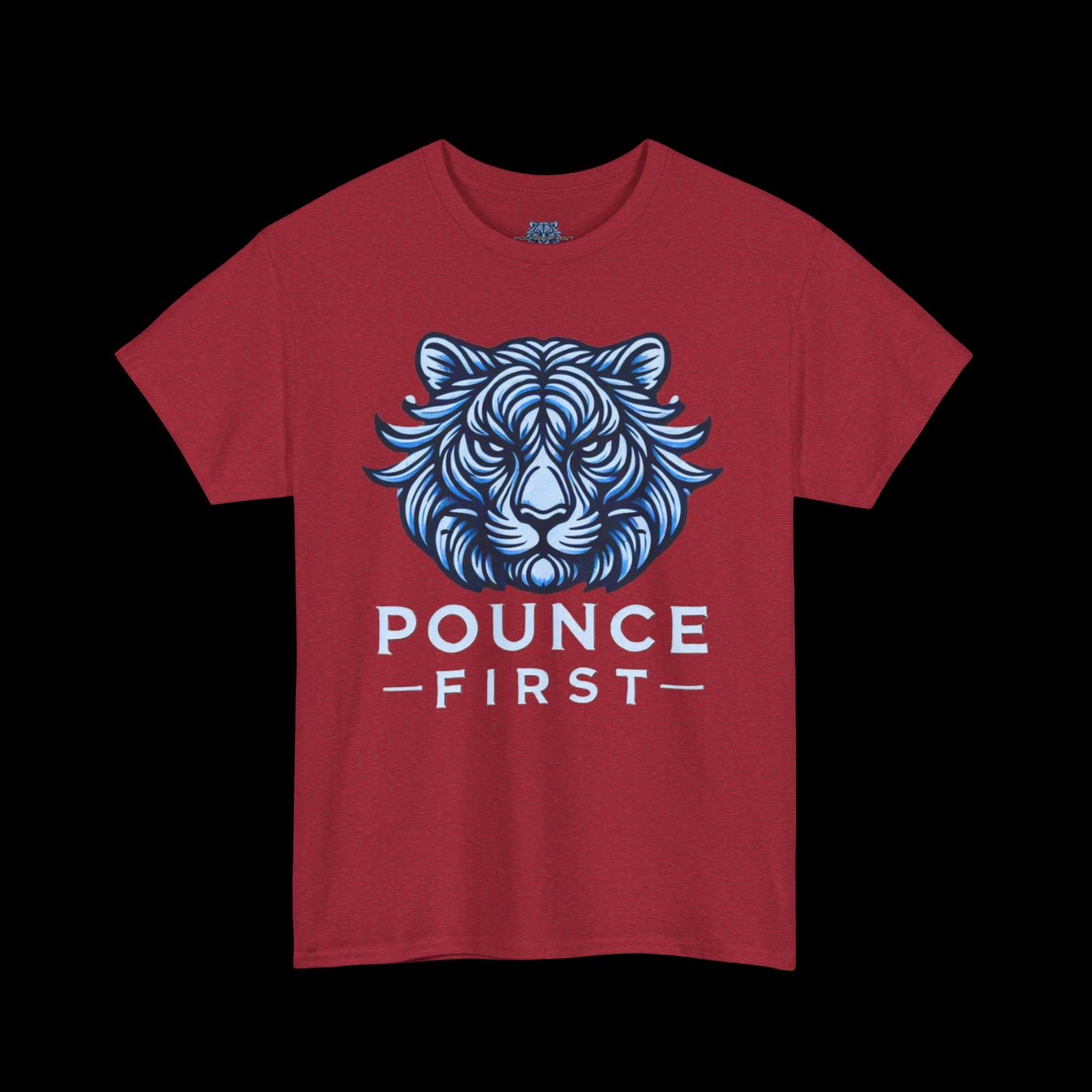 Blue Tiger Logo Tee – Bold Pounce First Tiger Graphic T-Shirt